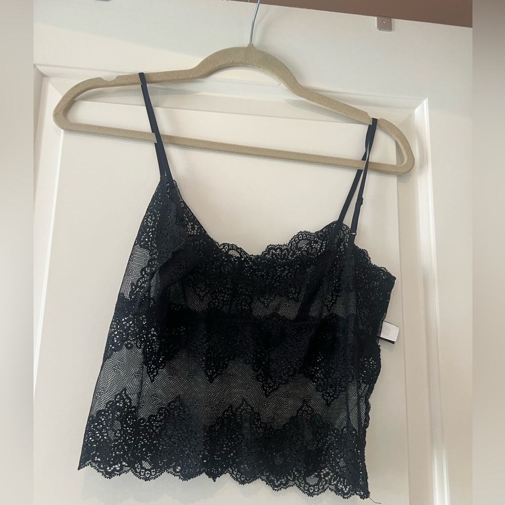 Black lace tank top OnlyHearts